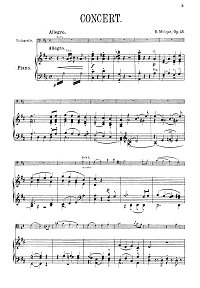Молик - Концерт для виолончели op.45 - Клавир - первая страница