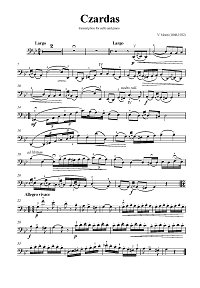 Монти - Чардаш для виолончели с фортепиано - Партия - первая страница