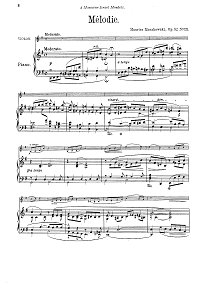 Мошковский - Мелодия и Юмореска для скрипки - Клавир - первая страница