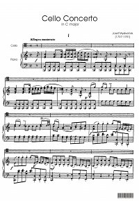 Мысливичек - Концерт для виолончели До мажор - Клавир - первая страница