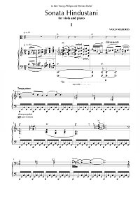 Негрейрос Васко - Sonata Hindustani для альта - Клавир - первая страница