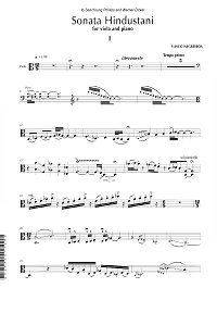 Негрейрос Васко - Sonata Hindustani для альта - Партия альта - первая страница