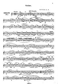 Нильс Гаде - Соната N2 для скрипки с фортепиано op.21 - Партия скрипки - первая страница