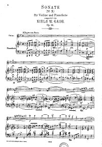 Нильс Гаде - Соната для скрипки N3 op.59 - Клавир - первая страница