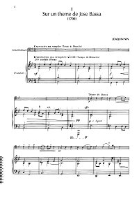 Нин - 4 пьесы для виолончели - Клавир - первая страница