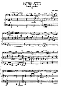 Нино Рота - Интермеццо для альта с фортепиано (1945) - Клавир - первая страница