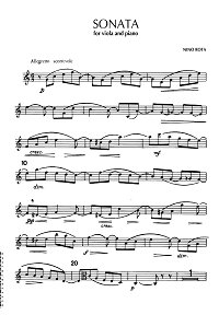 Рота Нино - Соната для альта с фортепиано C-dur - Партия альта - первая страница