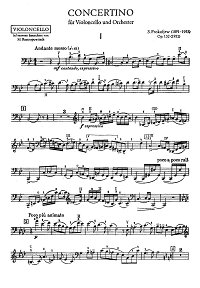 Прокофьев - Концертино для виолончели op.132 - Партия - первая страница