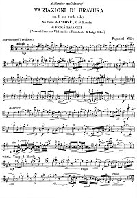 Паганини  - Фантазия на тему из оперы Моисей для виолончели с фортепиано - Партия - первая страница