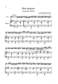 Паганини – Вечное движение для скрипки с фортепиано - Клавир - первая страница