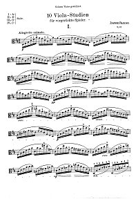 Палашко - 10 этюдов для альта op.49 - Партия - первая страница