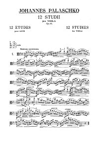 Палашко - 12 этюдов для альта op.62 - Партия - первая страница