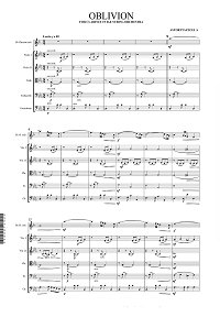 Пьяццолла - Oblivion для струнного оркестра и кларнета - Партитура - первая страница