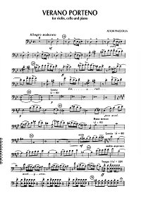 Пьяццолла - Verano Porteno для скрипки, виолончели и фортепиано - Партии инструментов - первая страница