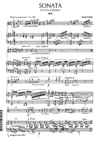 Позер - Соната для альта op.6 - Клавир - первая страница
