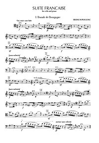 Пуленк - Французская сюита для виолочнели с фортепиано - Партия виолончели - первая страница
