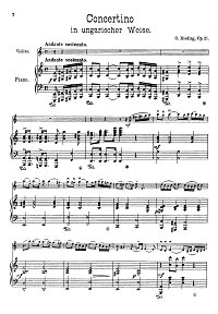 Ридинг - Концертино для скрипки в венгерском стиле op.21 - Клавир - первая страница