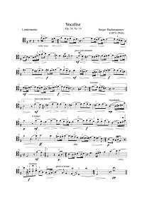 Рахманинов - Вокализ для виолончели с фортепиано - Партия - первая страница