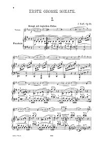 Рафф - Соната для скрипки N1 Op.73   - Клавир - первая страница
