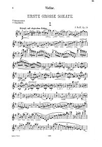 Рафф - Соната для скрипки N1 Op.73   - Партия - первая страница