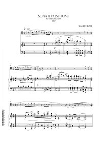 Равель - Соната Posthume для виолончели с фортепиано - Клавир - первая страница