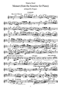 Равель - Менуэт для скрипки - Партия - первая страница