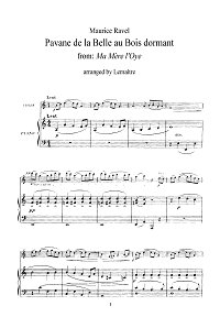 Равель - Павана для скрипки - Клавир - первая страница