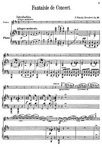 Римский - Корсаков - Концертная фантазия на русские темы для скрипки op.33 - Клавир - первая страница