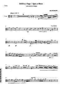 Ромеро Хайме - Бред и фуга  - дуэт для альта и гитары - Партия скрипки - первая страница