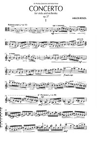 Рожа Миклош - Концерт для альта op.37 - Партия альта - первая страница