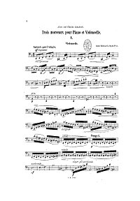 Рубинштейн - Три пьесы для виолончели с фортепиано op.11 - Партия - первая страница