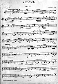 Рубинштейн - Соната для скрипки op.18 - переложение - Партия - первая страница