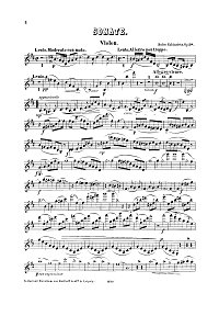 Рубинштейн - Соната для скрипки N.3, Op.98 - Партия - первая страница