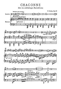 Секльз - Чакона для альта op.38 - Клавир - первая страница
