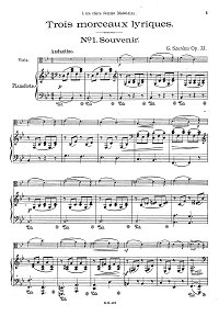 Сереми - Сувенир op.33 для альта - Клавир - первая страница