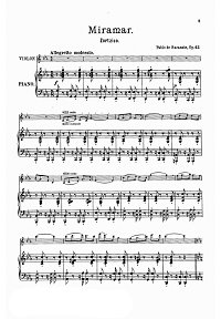 Сарасате - Мирамар op.42 - Клавир - первая страница