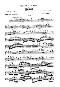 Сарасате - Романс и Гавот для скрипки Op.16 - Партия - первая страница
