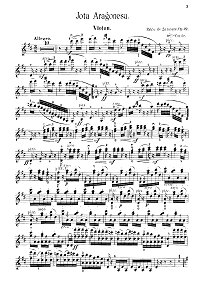 Сарасате - Арагонская хота для скрипки Op.27 - Партия - первая страница