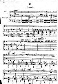 Сарасате – Zapateado  Испанский танец – для скрипки с фортепиано - Клавир - первая страница