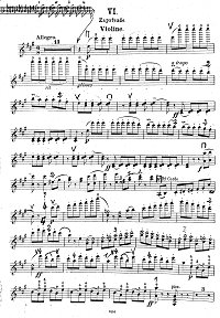 Сарасате – Zapateado  Испанский танец – для скрипки с фортепиано - Партия - первая страница