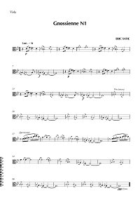 Сати - Gnosienne N1 для альта с фортепиано - Партия альта - первая страница