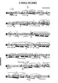 Шельси - 3 этюда для альта соло (1956) - Партия альта - первая страница
