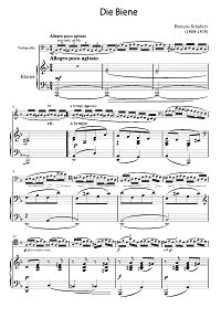 Шуберт - Пчелка для виолончели и фортепиано - Клавир - первая страница