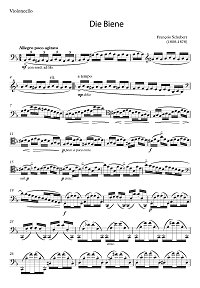 Шуберт - Пчелка для виолончели и фортепиано - Партия - первая страница