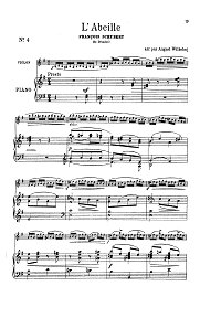 Шуберт - Пчелка для скрипки с фортепиано - Клавир - первая страница