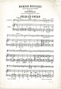 Шуберт - Музыкальный момент для виолончели - Клавир - первая страница