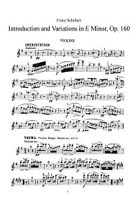 Шуберт - Интродукция и вариации для скрипки op.160 - Партия - первая страница