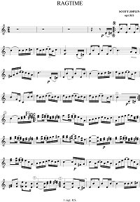 Джоплин - Рэгтайм для скрипки - Партия - первая страница