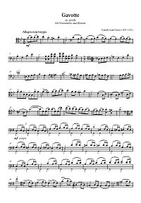 Сен - Санс - Гавот для виолончели с фортепиано - Партия - первая страница