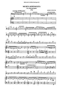 Шнитке - Musica nostalgica для виолончели op.228 - Клавир - первая страница